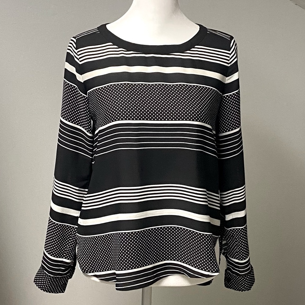LOFT Black/White Blouse